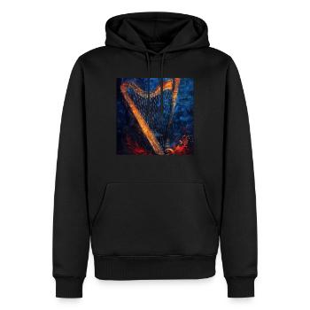 Harfe - Männer Premium Bio Hoodie - Schwarz - Vorne - Nico (187cm)