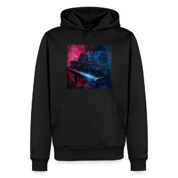 Klavier - Männer Premium Bio Hoodie - Schwarz - Vorne - Nico (187cm)