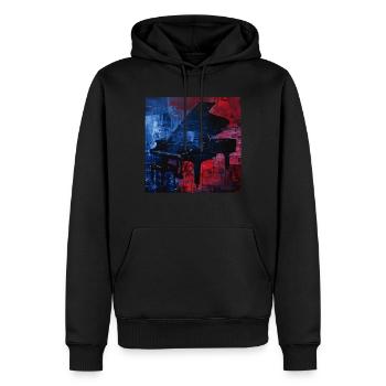 Klavier - Männer Premium Bio Hoodie - Schwarz - Vorne - Nico (187cm)