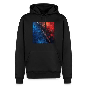 Flûte - Sweat à capuche Premium bio Homme - noir - Devant - Nico (187cm)