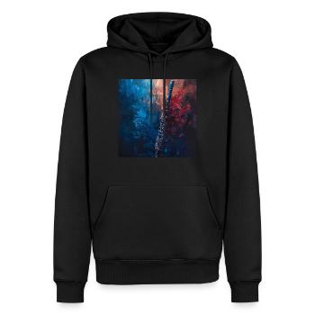 Flûte - Sweat à capuche Premium bio Homme - noir - Devant - Nico (187cm)