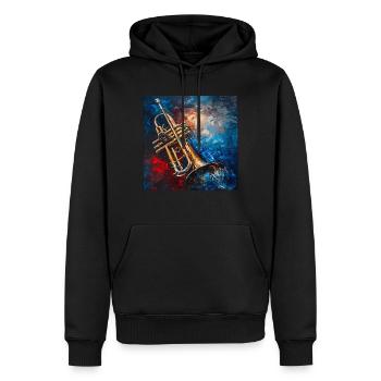 Trompete - Männer Premium Bio Hoodie - Schwarz - Vorne - Nico (187cm)