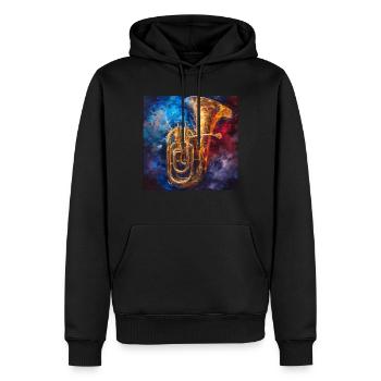 Tuba - Sweat à capuche Premium bio Homme - noir - Devant - Nico (187cm)