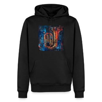 Tuba - Sweat à capuche Premium bio Homme - noir - Devant - Nico (187cm)