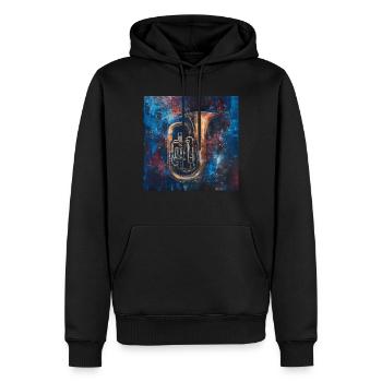Tuba - Sweat à capuche Premium bio Homme - noir - Devant - Nico (187cm)