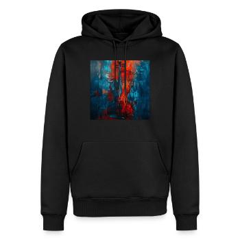 Violine - Männer Premium Bio Hoodie - Schwarz - Vorne - Nico (187cm)
