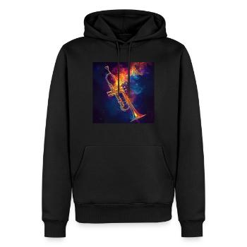 Trompete - Männer Premium Bio Hoodie - Schwarz - Vorne - Nico (187cm)