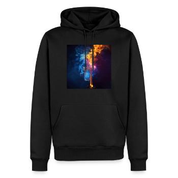 Trompete - Männer Premium Bio Hoodie - Schwarz - Vorne - Nico (187cm)