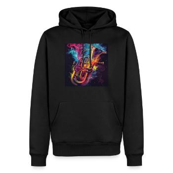 Tuba - Sweat à capuche Premium bio Homme - noir - Devant - Nico (187cm)