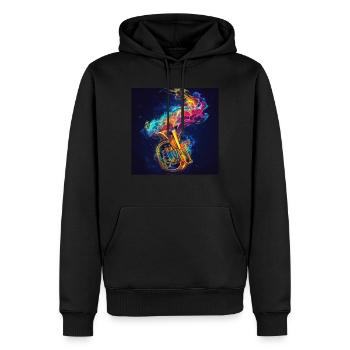 Tuba - Men’s Premium Organic Hoodie - black - Front - Nico (187cm)