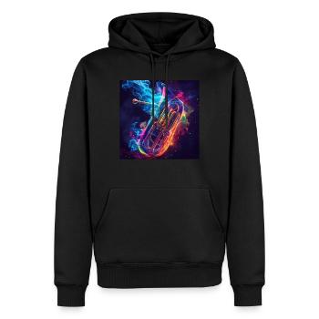 Tuba - Sweat à capuche Premium bio Homme - noir - Devant - Nico (187cm)