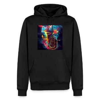 Tuba - Sweat à capuche Premium bio Homme - noir - Devant - Nico (187cm)
