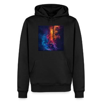 Violine - Männer Premium Bio Hoodie - Schwarz - Vorne - Nico (187cm)