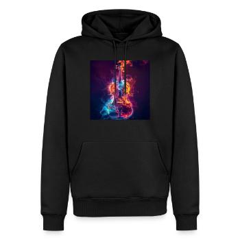 Violine - Männer Premium Bio Hoodie - Schwarz - Vorne - Nico (187cm)