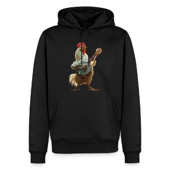Rooster Banjo - Men’s Premium Organic Hoodie - black - Front - Nico (187cm)