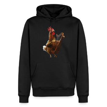 Hahn Harfe - Männer Premium Bio Hoodie - Schwarz - Vorne - Nico (187cm)