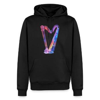 Harfe - Männer Premium Bio Hoodie - Schwarz - Vorne - Nico (187cm)