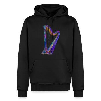 Harfe - Männer Premium Bio Hoodie - Schwarz - Vorne - Nico (187cm)