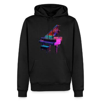 Klavier - Männer Premium Bio Hoodie - Schwarz - Vorne - Nico (187cm)