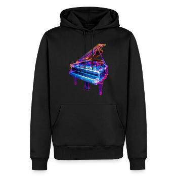 Klavier - Männer Premium Bio Hoodie - Schwarz - Vorne - Nico (187cm)