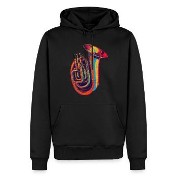 Tuba - Sweat à capuche Premium bio Homme - noir - Devant - Nico (187cm)
