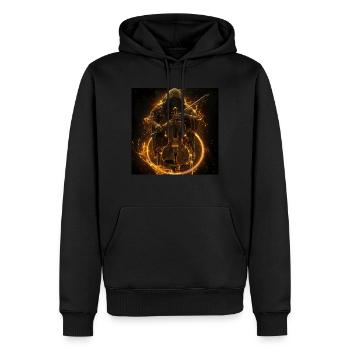 Violine - Männer Premium Bio Hoodie - Schwarz - Vorne - Nico (187cm)