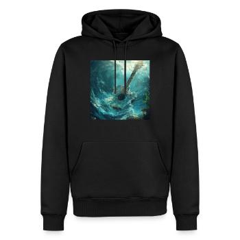 Gitarre - Männer Premium Bio Hoodie - Schwarz - Vorne - Nico (187cm)