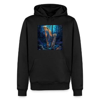 Harfe - Männer Premium Bio Hoodie - Schwarz - Vorne - Nico (187cm)