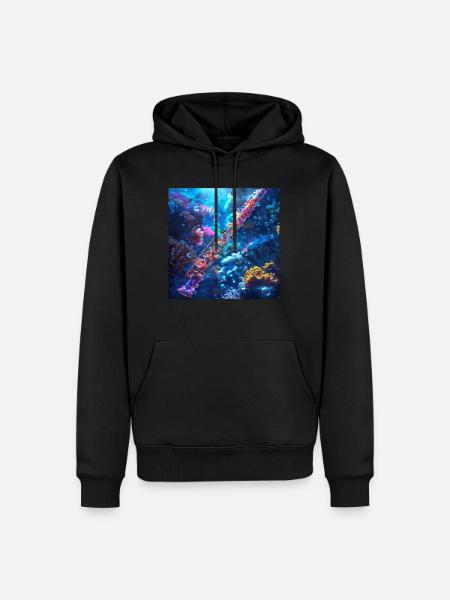 Querflöte - Männer Premium Bio Hoodie - Schwarz