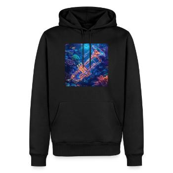 Trompete - Männer Premium Bio Hoodie - Schwarz - Vorne - Nico (187cm)