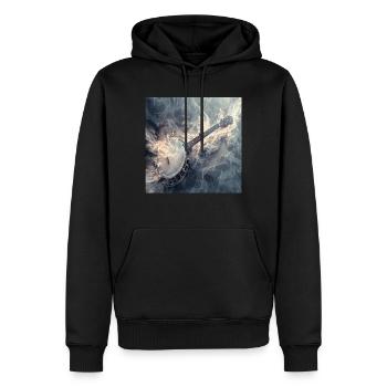 Banjo - Männer Premium Bio Hoodie - Schwarz - Vorne - Nico (187cm)