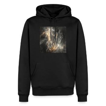 Harfe - Männer Premium Bio Hoodie - Schwarz - Vorne - Nico (187cm)