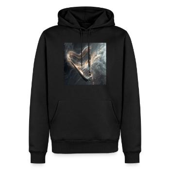 Harfe - Männer Premium Bio Hoodie - Schwarz - Vorne - Nico (187cm)