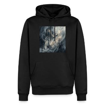 Harfe - Männer Premium Bio Hoodie - Schwarz - Vorne - Nico (187cm)