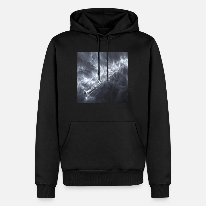 Querflöte - Männer Premium Bio Hoodie - Schwarz