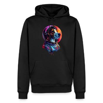 Beagle - Männer Premium Bio Hoodie - Schwarz - Vorne - Nico (187cm)