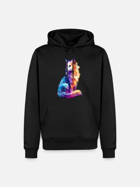 Katze - Männer Premium Bio Hoodie - Schwarz