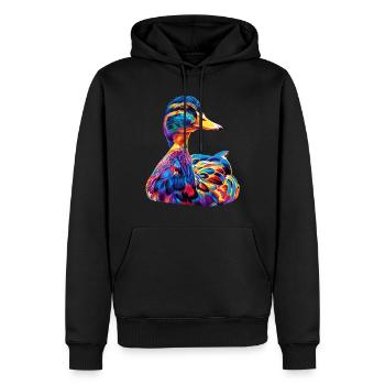 Ente - Männer Premium Bio Hoodie - Schwarz - Vorne - Nico (187cm)