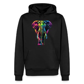 Elefant - Männer Premium Bio Hoodie - Schwarz - Vorne - Nico (187cm)