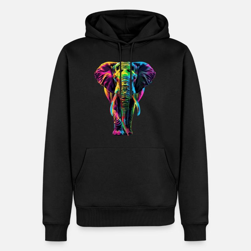 Elefant - Männer Premium Bio Hoodie - Schwarz