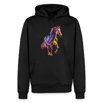 Pferd - Männer Premium Bio Hoodie - Schwarz - Vorne - Nico (187cm)