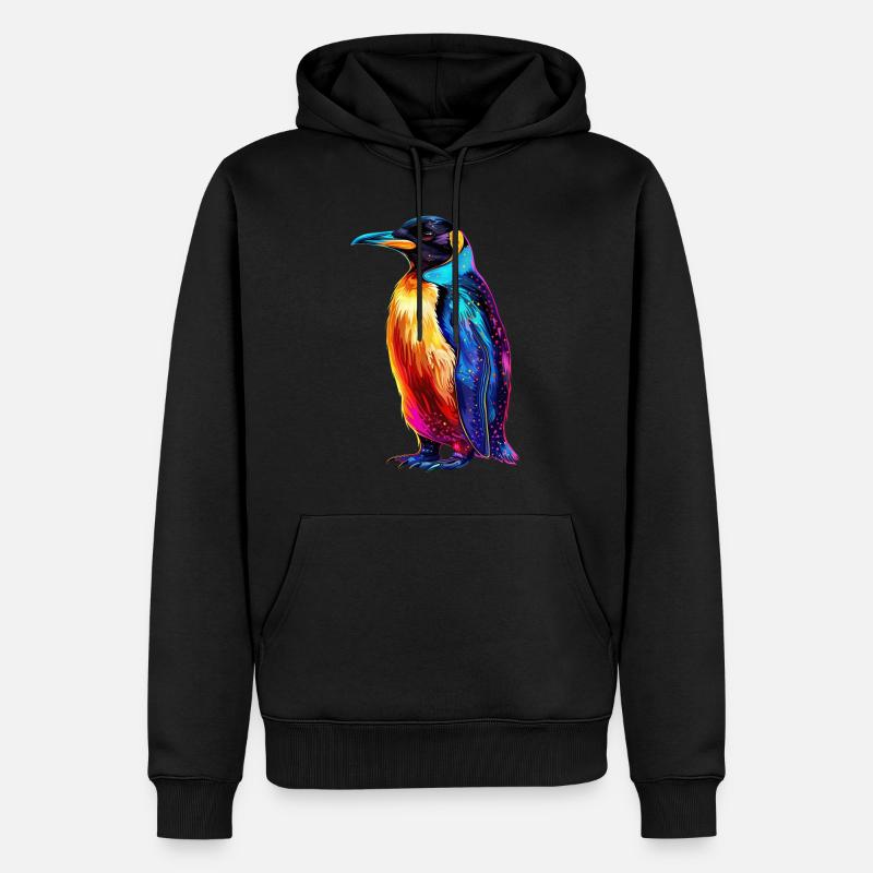 Pinguin - Männer Premium Bio Hoodie - Schwarz