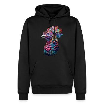Truthahn - Männer Premium Bio Hoodie - Schwarz - Vorne - Nico (187cm)