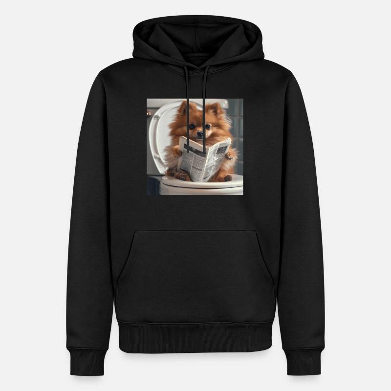 Zwergspitz - Männer Premium Bio Hoodie - Schwarz