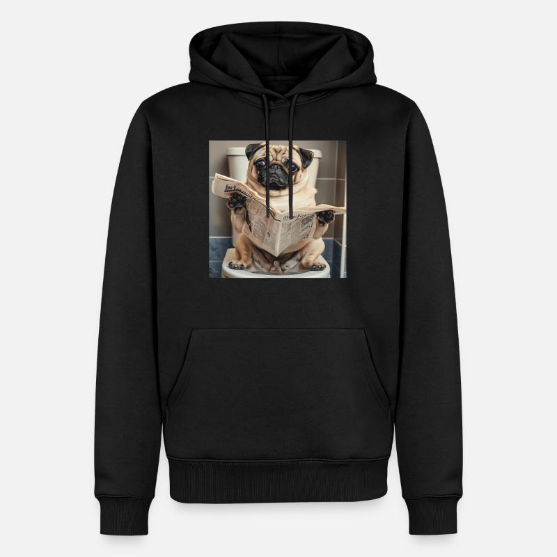 Mops - Männer Premium Bio Hoodie - Schwarz