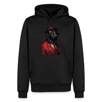 Neufundland - Männer Premium Bio Hoodie - Schwarz - Vorne - Nico (187cm)