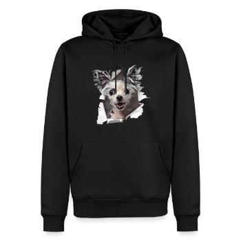 Chinesischer Schopfhund - Männer Premium Bio Hoodie - Schwarz - Vorne - Nico (187cm)