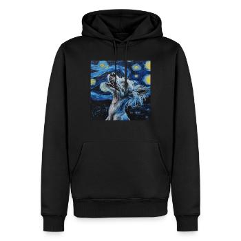Chinesischer Schopfhund - Männer Premium Bio Hoodie - Schwarz - Vorne - Nico (187cm)