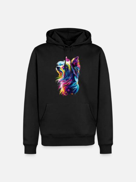 Chinesischer Schopfhund - Männer Premium Bio Hoodie - Schwarz