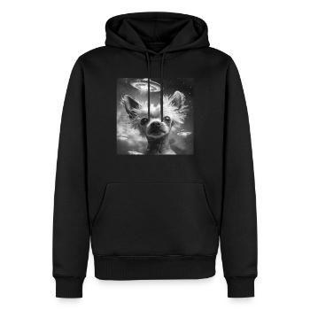 Chinesischer Schopfhund - Männer Premium Bio Hoodie - Schwarz - Vorne - Nico (187cm)